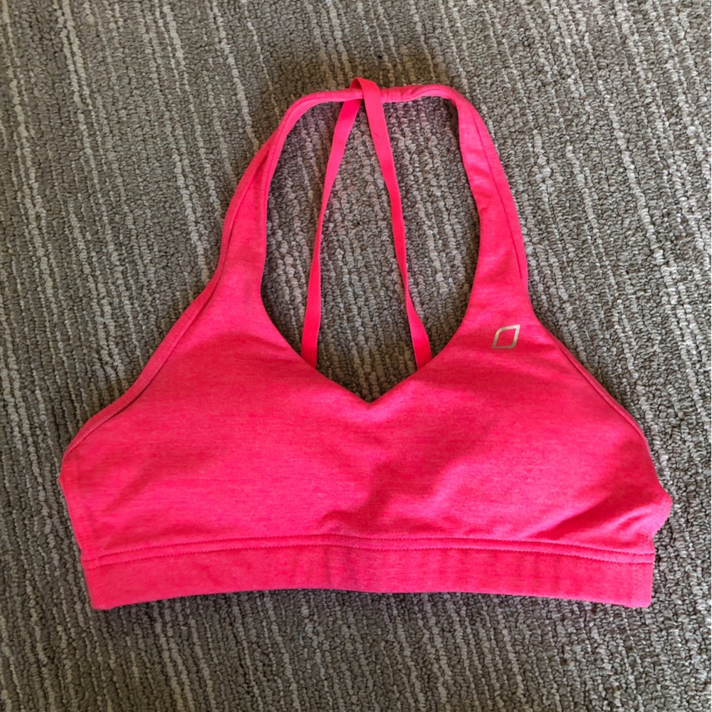 Lorna Jane XS hot pink halter sports bra